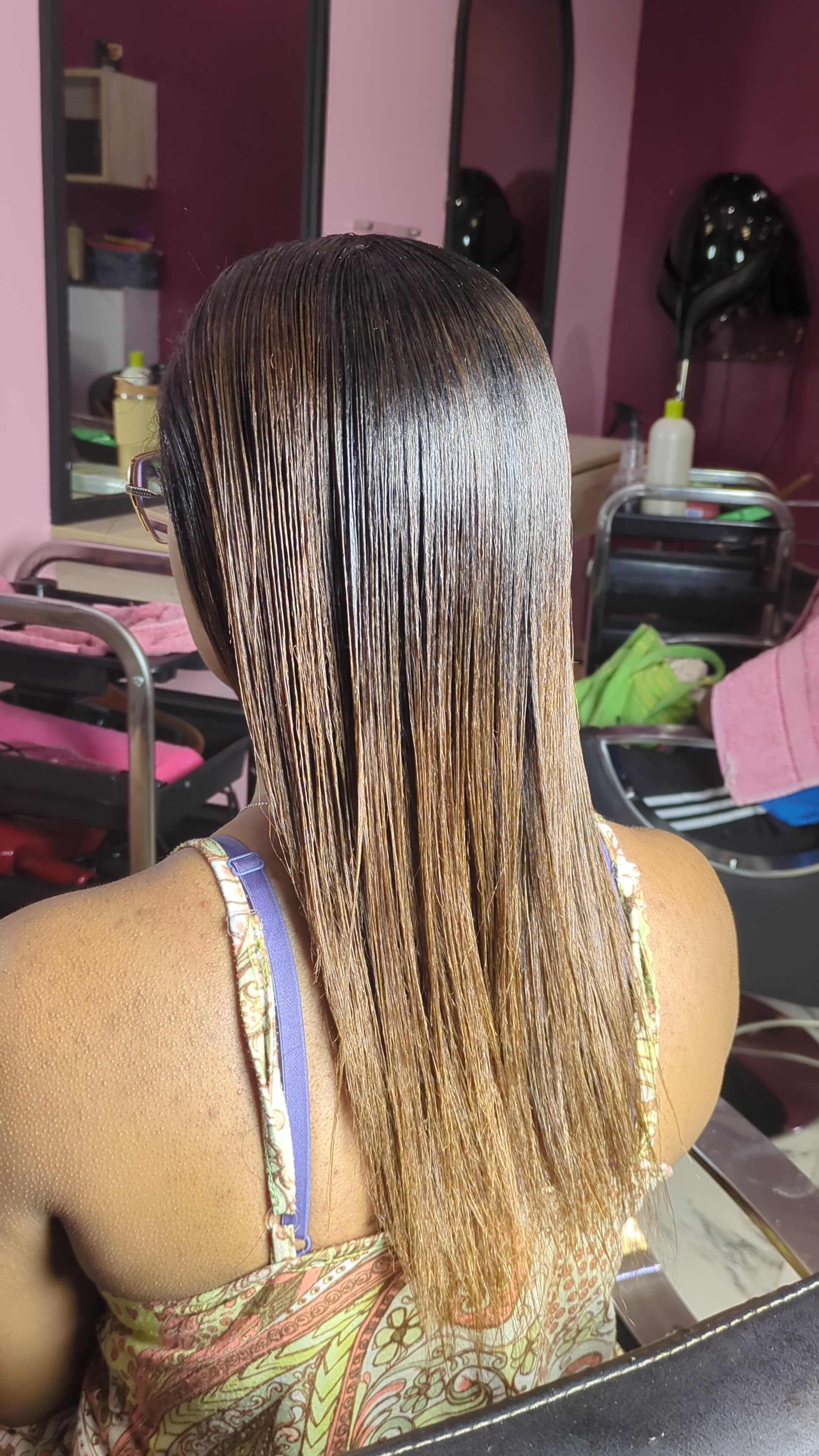 Wash and flat Iron